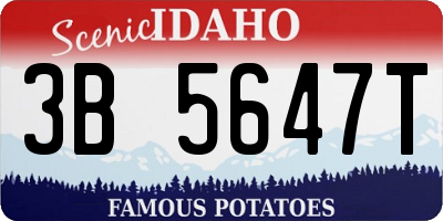 ID license plate 3B5647T