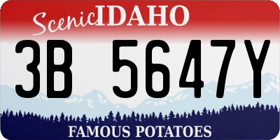 ID license plate 3B5647Y