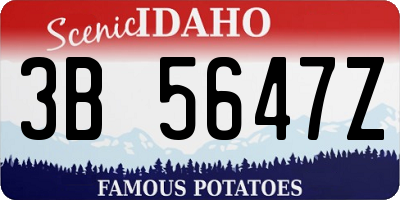 ID license plate 3B5647Z