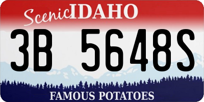 ID license plate 3B5648S