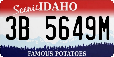 ID license plate 3B5649M