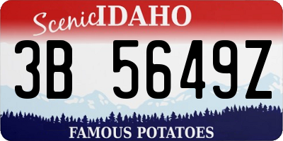 ID license plate 3B5649Z