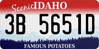 ID license plate 3B5651D