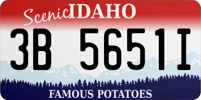 ID license plate 3B5651I