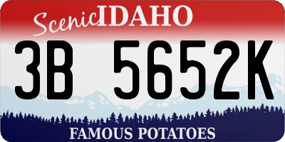 ID license plate 3B5652K