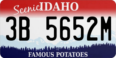 ID license plate 3B5652M