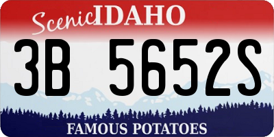 ID license plate 3B5652S