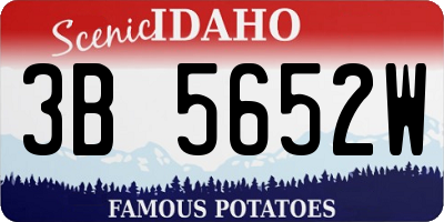 ID license plate 3B5652W