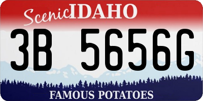 ID license plate 3B5656G