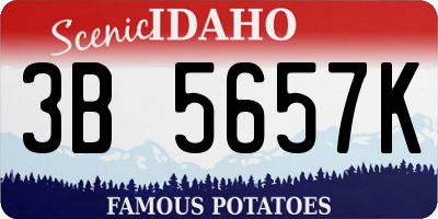 ID license plate 3B5657K