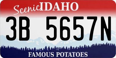 ID license plate 3B5657N