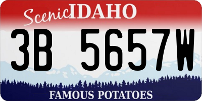 ID license plate 3B5657W