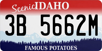 ID license plate 3B5662M