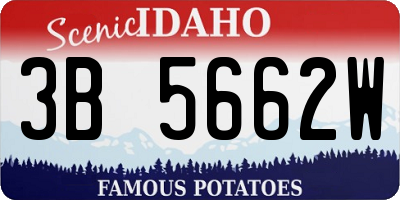 ID license plate 3B5662W