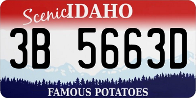 ID license plate 3B5663D