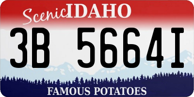ID license plate 3B5664I
