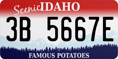ID license plate 3B5667E