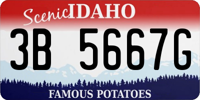 ID license plate 3B5667G