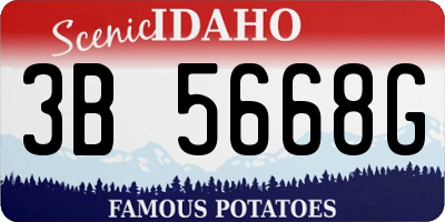 ID license plate 3B5668G