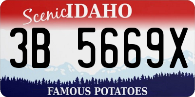 ID license plate 3B5669X