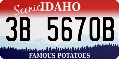 ID license plate 3B5670B