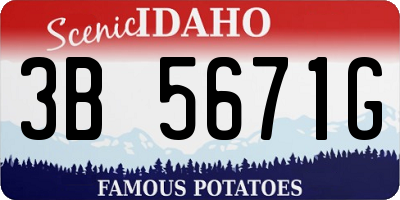 ID license plate 3B5671G