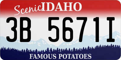 ID license plate 3B5671I