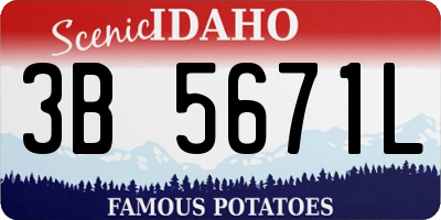 ID license plate 3B5671L