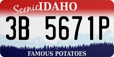ID license plate 3B5671P