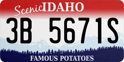 ID license plate 3B5671S