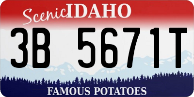 ID license plate 3B5671T