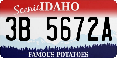 ID license plate 3B5672A