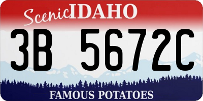 ID license plate 3B5672C