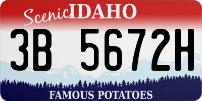 ID license plate 3B5672H