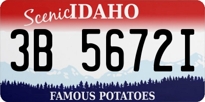 ID license plate 3B5672I