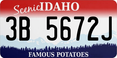 ID license plate 3B5672J