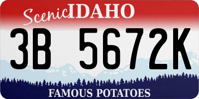 ID license plate 3B5672K