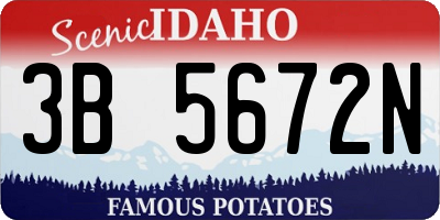 ID license plate 3B5672N