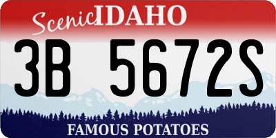 ID license plate 3B5672S