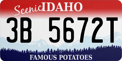 ID license plate 3B5672T