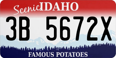 ID license plate 3B5672X