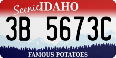 ID license plate 3B5673C