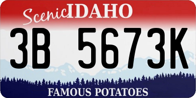 ID license plate 3B5673K