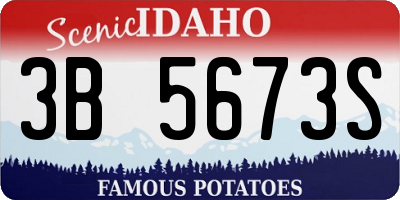ID license plate 3B5673S