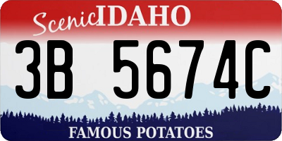 ID license plate 3B5674C