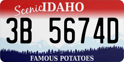 ID license plate 3B5674D