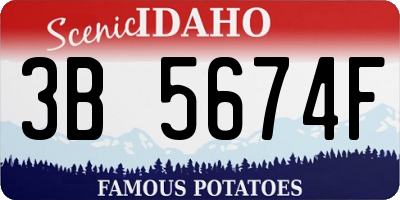 ID license plate 3B5674F