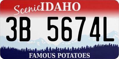 ID license plate 3B5674L