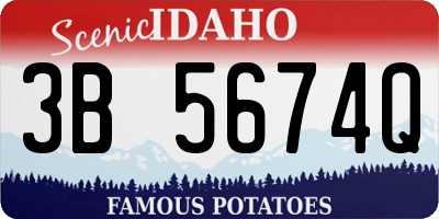 ID license plate 3B5674Q