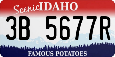 ID license plate 3B5677R